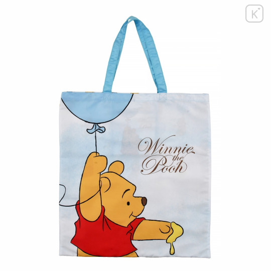Japan Disney Store Eco Shopping Bag - Winnie The Pooh / Light Blue Balloon - 2