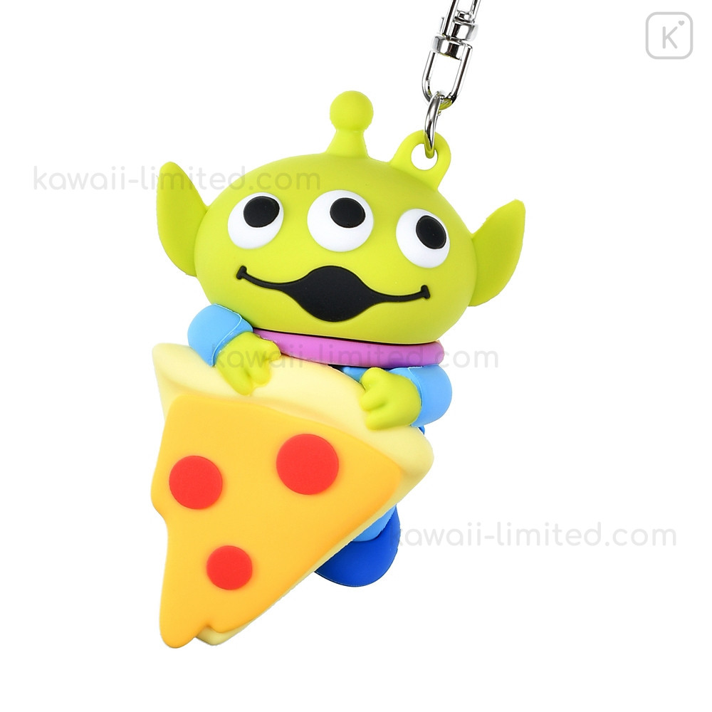 Japan Disney Store Keychain - Little Green Men : Pizza 3D | Kawaii