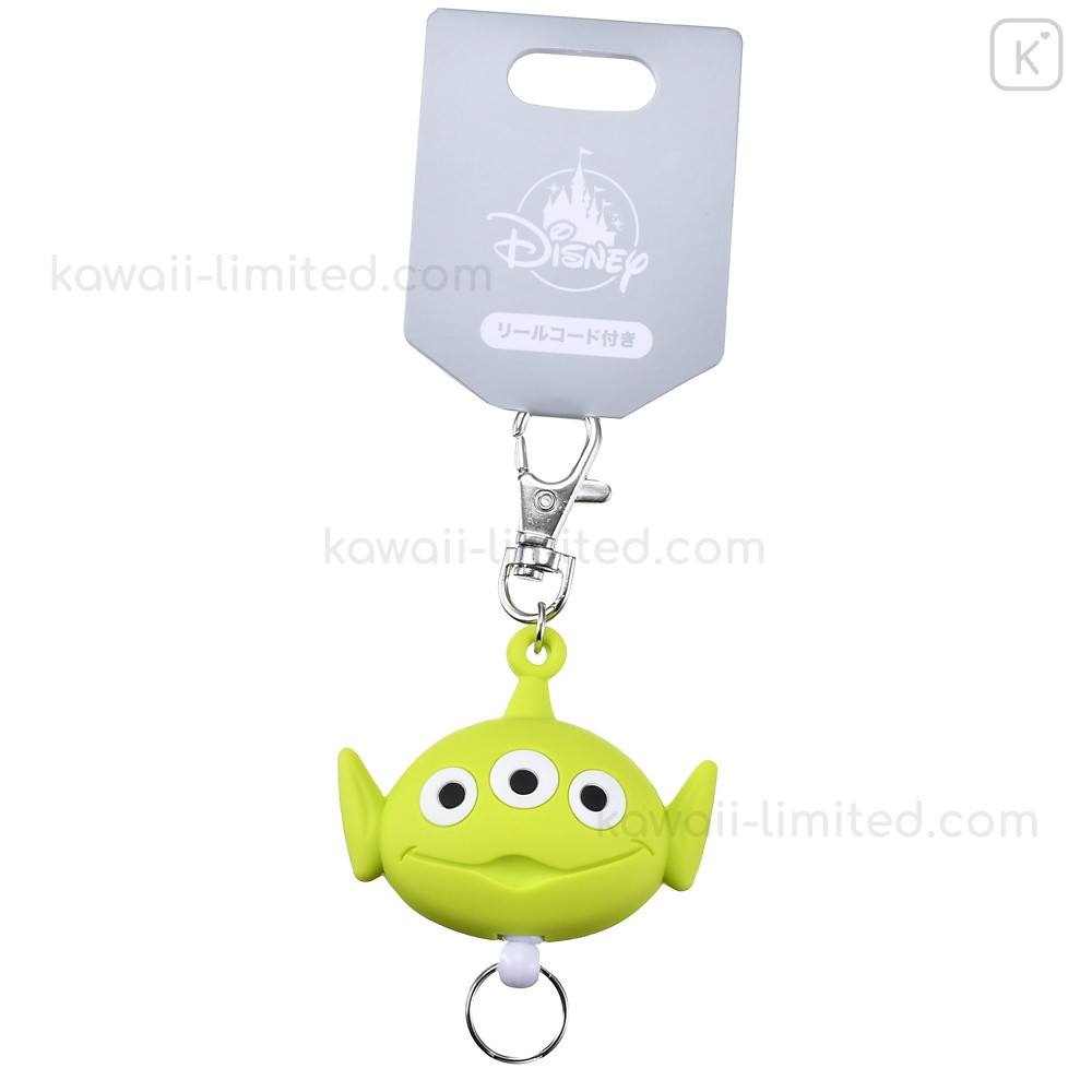 Japan Disney Store Rubber Reel Key Chain - Little Green Men : 3D