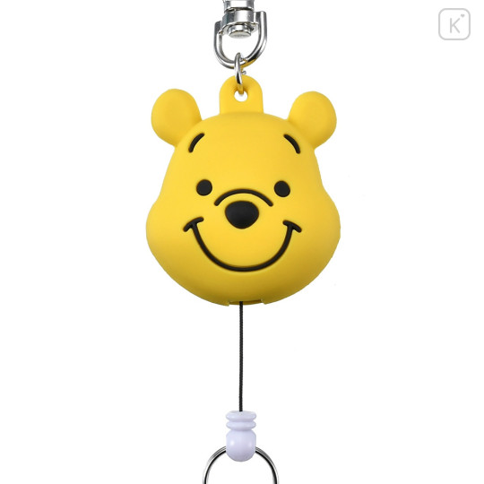 Japan Disney Store Rubber Reel Key Chain - Pooh / 3D - 5