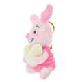Japan Disney Store Fluffy Plush Keychain - Piglet / Smiley Heart - 2