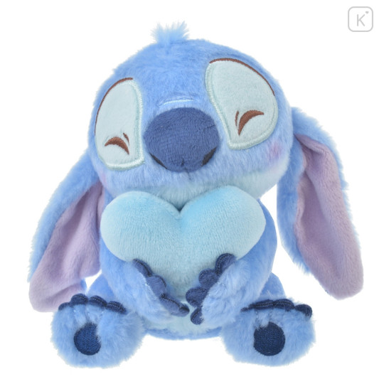 Japan Disney Store Fluffy Plush Keychain - Stitch : Smiley Heart - 1