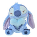 Japan Disney Store Fluffy Plush Keychain - Stitch : Smiley Heart - 1