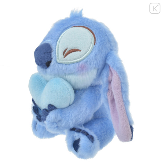 Japan Disney Store Fluffy Plush Keychain - Stitch : Smiley Heart - 2