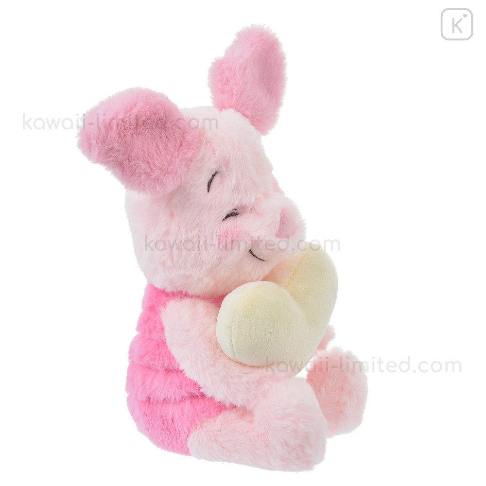 Japan Disney Store Fluffy Plush - Piglet / Smiley Heart