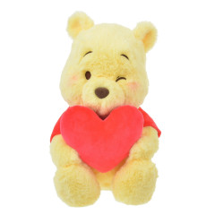 Japan Disney Store Fluffy Plush - Pooh / Smiley Heart