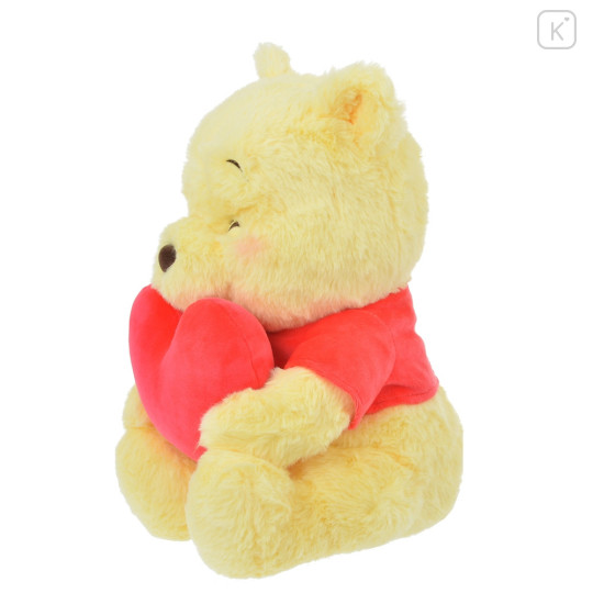Japan Disney Store Fluffy Plush - Pooh / Smiley Heart - 2