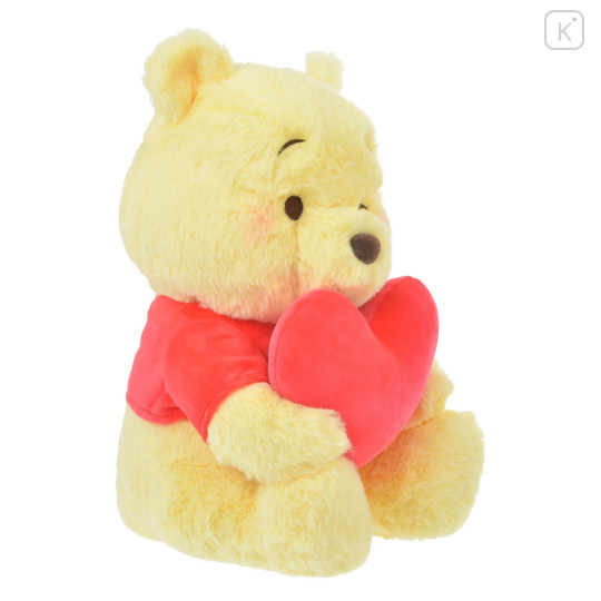 Japan Disney Store Fluffy Plush - Pooh / Smiley Heart - 3