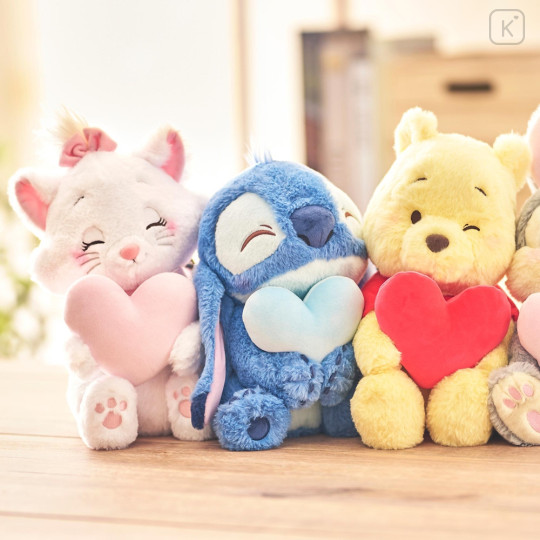 Japan Disney Store Fluffy Plush - Stitch : Smiley Heart - 6