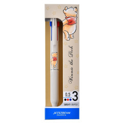 Japan Disney Store Jetstream 3 Color Multi Ball Pen - Winnie The Pooh / Beige
