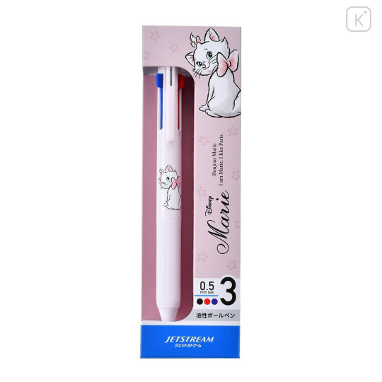 Japan Disney Store Jetstream 3 Color Multi Ball Pen - Marie Cat / Light Pink - 1