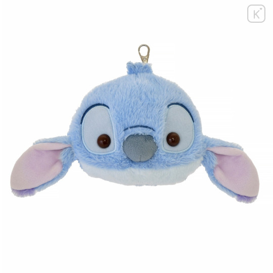 Japan Disney Store Pass Case Pouch & Reel - Stitch / Fluffy Fuwamoco Zakka - 1