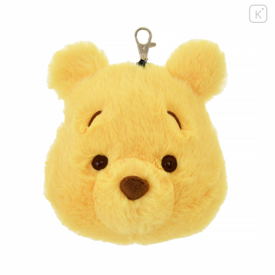 Japan Disney Store Pass Case Pouch & Reel - Pooh : Fluffy Fuwamoco Zakka - 1