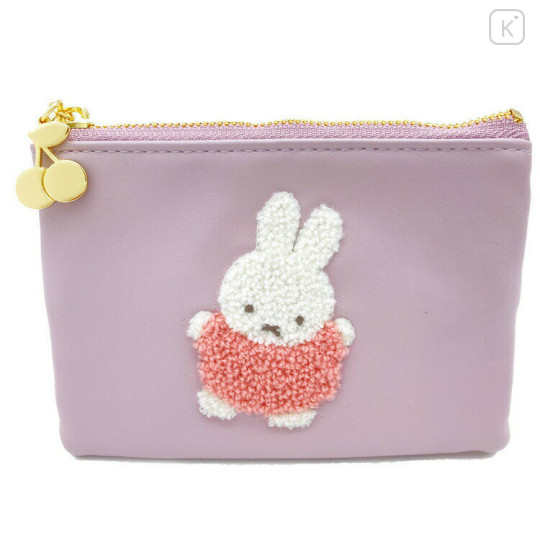 Japan Miffy Flat Pouch with Tissue Case - Light Purple - 1