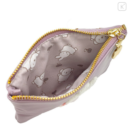 Japan Miffy Flat Pouch with Tissue Case - Light Purple - 3