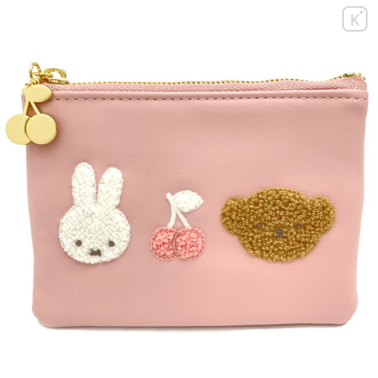 Japan Miffy Flat Pouch with Tissue Case - Pink - 1