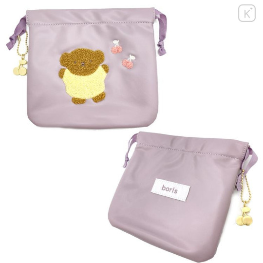 Japan Miffy Embroidery Drawstring Bag - Boris / Purple - 4