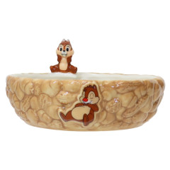 Japan Disney Porcelain Snack Bowl - Chip & Dale / Peanuts