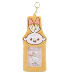 Japan Pokemon Photo Holder Card Case Keychain - Scorbunny / Pokepeace Fluffy Orange Enjoy Idol
