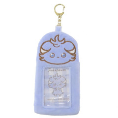 Japan Pokemon Photo Holder Card Case Keychain - Espurr Nyasper / Pokepeace Fluffy Purple Enjoy Idol