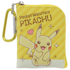 Japan Pokemon Mini Pouch & Carabiner - Pikachu