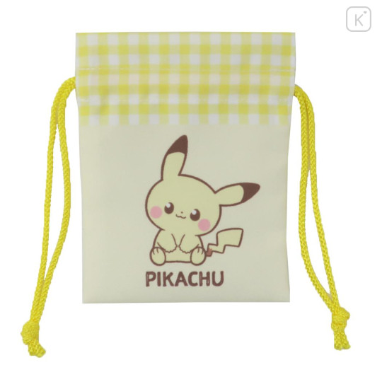Japan Pokemon Mini Drawstring Bag - Pichu / Light Yellow - 1