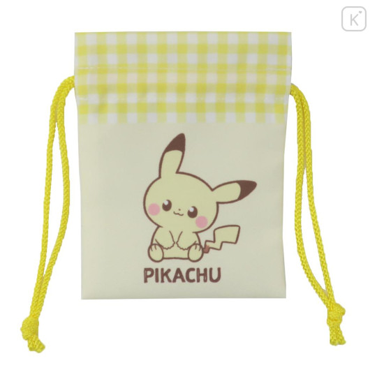 Japan Pokemon Mini Drawstring Bag - Pichu / Pokepeace Light Yellow - 1