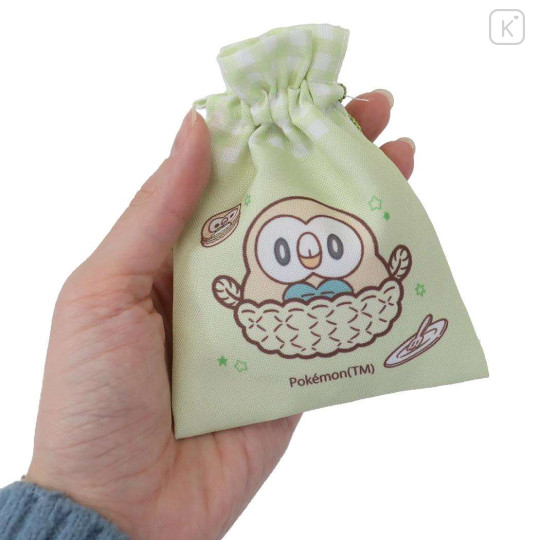 Japan Pokemon Mini Drawstring Bag - Rowlet / Pokepeace - 2