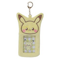 Japan Pokemon Photo Holder Card Case Keychain - Pikachu / Pokepeace Fluffy Yellow Enjoy Idol - 1