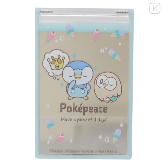 Japan Pokemon Standable Folding Mirror - Piplup & Rowlet / Pokepeace - 1