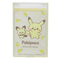 Japan Pokemon Standable Folding Mirror - Pichu & Pikachu / Lemon