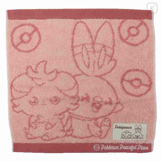 Japan Pokemon Jacquard Towel Handkerchief - Espurr & Scorbunny / Pokepeace - 1