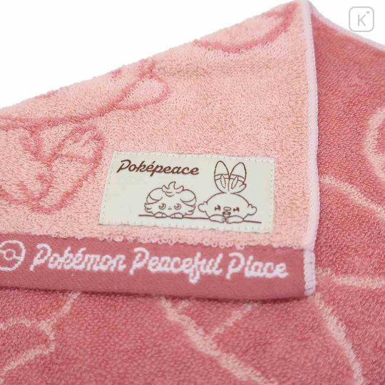 Japan Pokemon Jacquard Towel Handkerchief - Espurr & Scorbunny / Pokepeace - 2