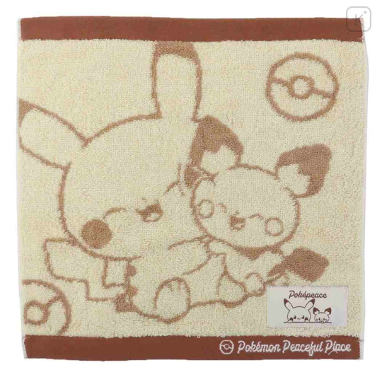 Japan Pokemon Jacquard Towel Handkerchief - Pichu & Pikachu - 1