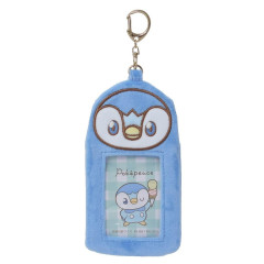 Japan Pokemon Photo Holder Card Case Keychain - Piplup / Fluffy Blue / Enjoy Idol