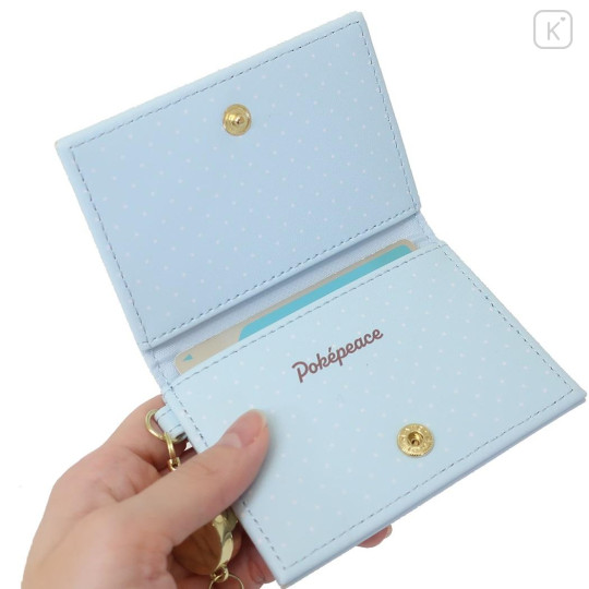 Japan Pokemon Pass Case Card Holder - Espurr, Pichu, Pikachu, Piplup, Rowlet, Scorbunny / Blue - 3