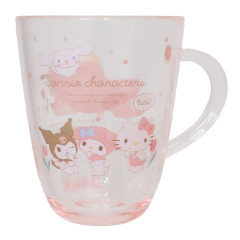 Japan Sanrio Plastic Cup - Characters / Pink