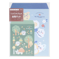 Japan Chiikawa Envelope Set - Green & Blue