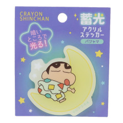 Japan Crayon Shin-chan Luminous Acrylic Sticker - Pajama Moon
