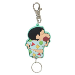 Japan Crayon Shin-chan Rubber Reel Key Chain - Pajama