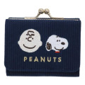 Japan Peanuts Tri-Fold Wallet & Coin Case - Snoopy & Charlie / Navy Marimo - 1