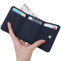 Japan Peanuts Tri-Fold Wallet & Coin Case - Snoopy & Charlie / Navy Marimo - 3