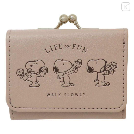Japan Peanuts Tri-Fold Wallet & Coin Case - Snoopy / Life is Fun - 1