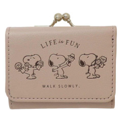 Japan Peanuts Tri-Fold Wallet & Coin Case - Snoopy / Life is Fun