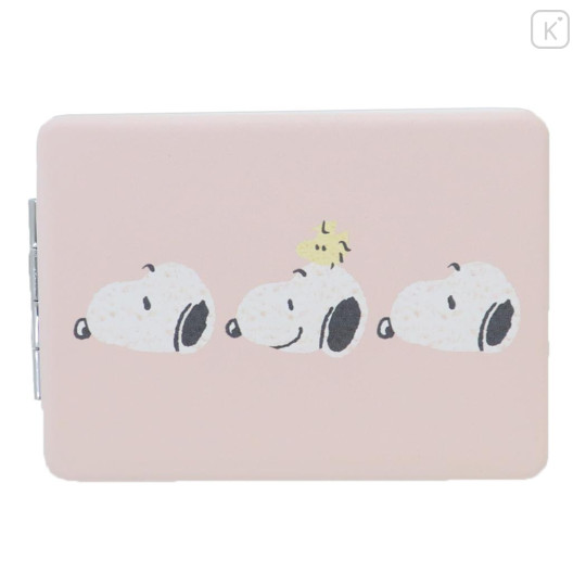 Japan Peanuts Pocket Zoom Compact Mirror - Snoopy / Pink - 1