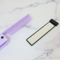 Japan Sanrio Folding Compact Comb & Brush & Mirror - Kuromi / Purple - 3