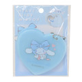 Japan Sanrio Slide Mirror Keychain - Cinnamoroll / Heart Blue - 1