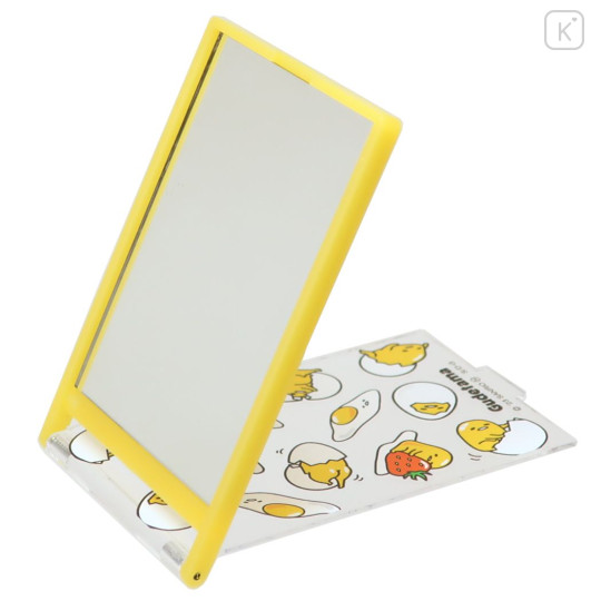 Japan Sanrio Standable Folding Mirror - Gudetama : Yellow - 2