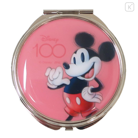 Japan Disney Pocket Zoom Compact Mirror - Mickey Mouse / 100th Anniversary - 1
