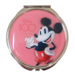 Japan Disney Pocket Zoom Compact Mirror - Mickey Mouse / 100th Anniversary